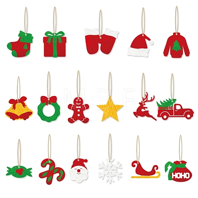 18Pcs Christmas Tree Felt Pendant Decorations PW-WG2D753-01-1