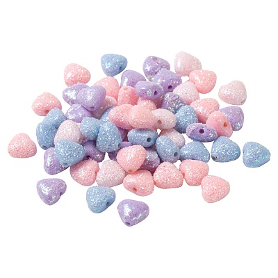 80Pcs 4 Colors Opaque Acrylic Beads MACR-FS0001-02-1