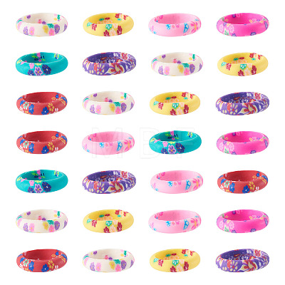 30Pcs Handmade Polymer Clay Finger Rings RJEW-TA0001-11B-1