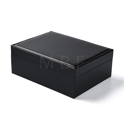 PU Imitation Leather Jewelry Organizer Box with Lock CON-P016-B03-1