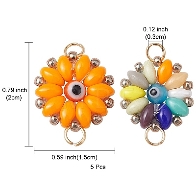 Glass & Lampwork Connector Charms PALLOY-YW0001-49-1