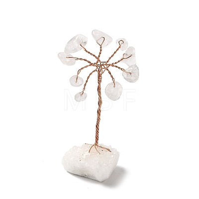 Natural Quartz Crystal Chips Tree of Life Decorations DJEW-P022-01B-03-1