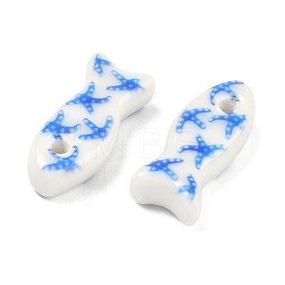 Printed Handmade Porcelain Beads PORC-A031-04-1