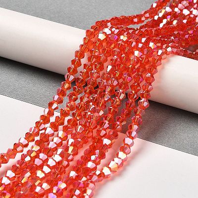 Transparent Electroplate Glass Beads Strands EGLA-A039-T2mm-B14-1