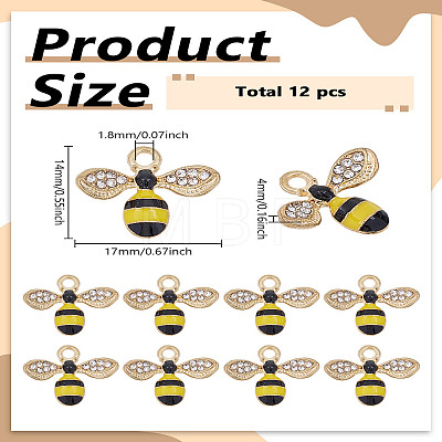 12Pcs Alloy Enamel Pendants ENAM-LP0001-31-1