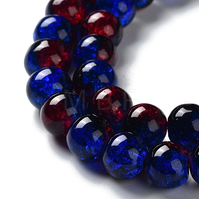 Spray Painted Crackle Glass Beads Strands X-CCG-Q002-10mm-12-1