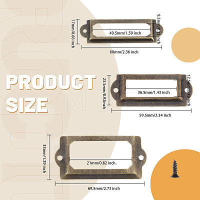 Globleland 75 Sets 3 Styles Iron Label Frame IFIN-GL0001-01-1