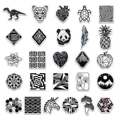 52Pcs Waterproof PVC Geometric Stickers Set PW-WG16492-01-1