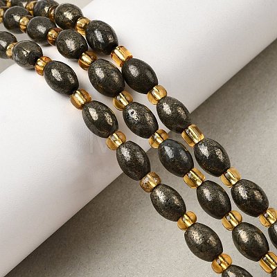 Natural Pyrite Beads Strands G-Z131-A01-01-1
