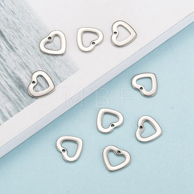 Tarnish Resistant Handmade Gifts Ideas for Valentines Day 201 Stainless Steel Open Heart Pendants STAS-Q057-1