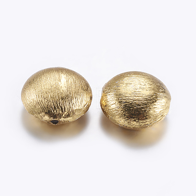Brass Textured Beads KK-K197-52-1