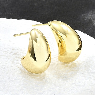 Brass Half Hoop Earrings LS-EJEW-H104-18G-1