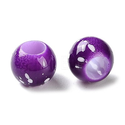 Spray Painted ABS Plastic European Beads KY-G033-01B-07-1