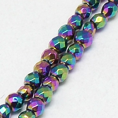 Electroplate Non-magnetic Synthetic Hematite Beads Strands X-G-J169B-3mm-05-1