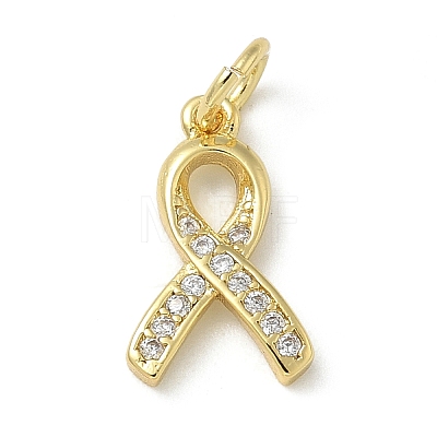 Rack Plating Brass Micro Pave Cubic Zirconia Pendants KK-K392-46G-1