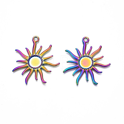 Rainbow Color Alloy Big Pendant Settings for Enanmel PALLOY-N156-195-1