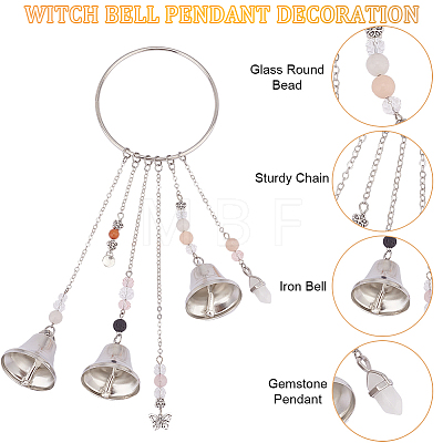 Iron Witch Bell Pendant Decoration HJEW-AB00528-1