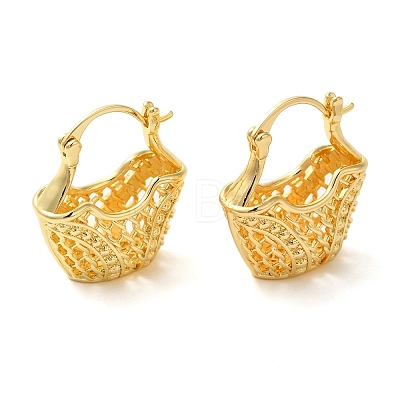Hollow Basket Brass Hoop Earrings for Women LS-EJEW-G399-03C-G-1