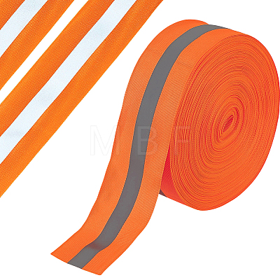 Reflective Polyester Ribbons SRIB-WH0011-475B-1-1