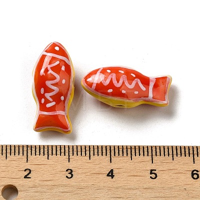 Handmade Printed Porcelain Beads PORC-E015-17K-1