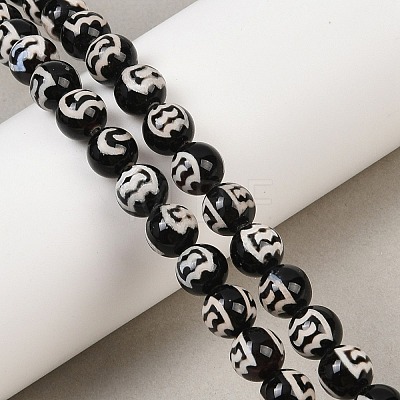 Tibetan Style dZi Beads Strands G-G328-A09-8mm-1