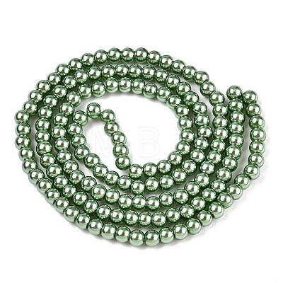 Baking Painted Pearlized Glass Pearl Round Bead Strands HY-Q003-6mm-49-A-1