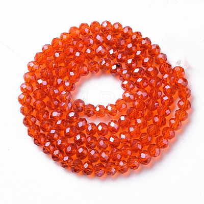Electroplate Glass Beads Strands EGLA-T025-01A-1