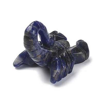 Natural Sodalite Carved Healing Scorpion Figurines DJEW-M008-01B-1