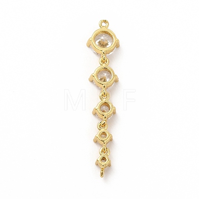 Rack Plating Brass Pave Cubic Zirconia Connector Charms KK-G458-02-1