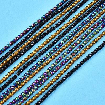 12 Strands 3 Colors Electroplate Glass Beads Strands EGLA-SZ0001-11-1