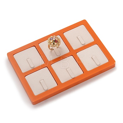 Resin Artificial Marble Finger Rings Display Tray AJEW-I048-01-1