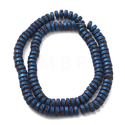 Electroplated Natural Lava Rock Beads Strands G-Q1009-F01-01A-1
