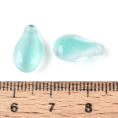 Transparent Glass Teardrop Charms GLAA-T030-03D-1