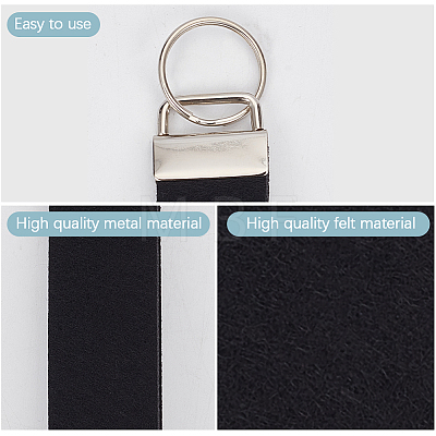 4Pcs 4 Styles Felt Keychain Clasps FIND-GF0009-67-1