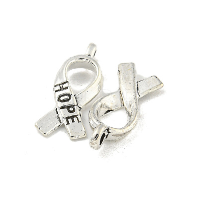 Awareness Ribbon Hope Tibetan Style Alloy Pendants TIBEP-R344-11AS-LF-1