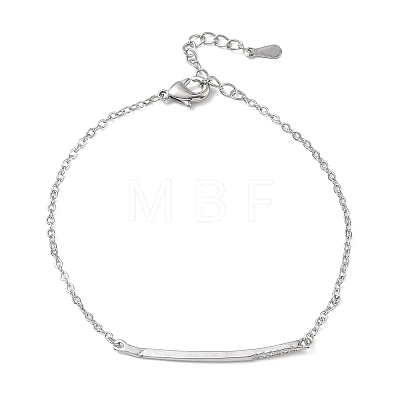 Brass Micro Pave Clear Cubic Zirconia Link Bracelets BJEW-E114-01B-P-1
