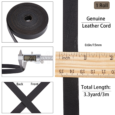 Gorgecraft Flat Cowhide Leather Cord WL-GF0001-08B-01-1
