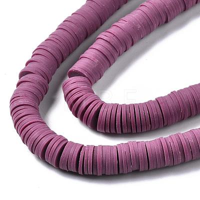 Flat Round Handmade Polymer Clay Beads CLAY-R067-10mm-05-1