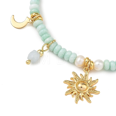 304 Stainless Steel Sun Moon Charm Bracelets BJEW-JB14311-1