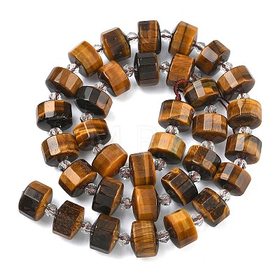 Natural Tiger Eye Beads Strands G-G453-G04-7x12mm-1