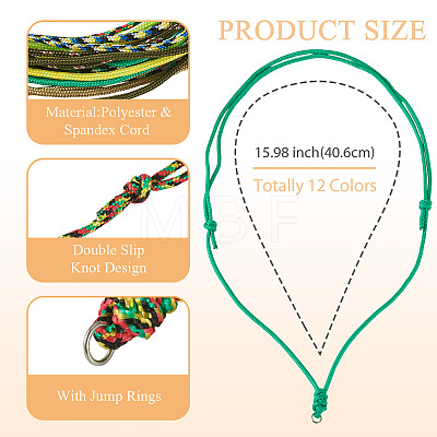 12Pcs Polyester & Spandex Cord Necklaces Making AJEW-TAC00069-1