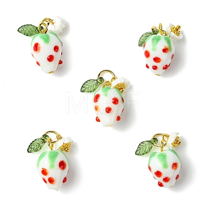 5Pcs Handmade Lampwork Pendants PALLOY-YW00108-02A-1