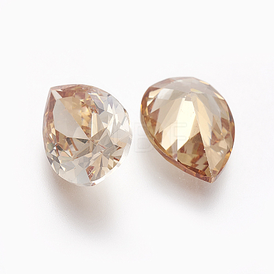 Electroplated Cubic Zirconia Pointed Back Cabochons ZIRC-I024-08-1