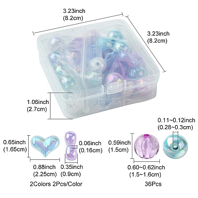 40Pcs 10 Styles Opaque Acrylic Beads MACR-FS0001-65-1