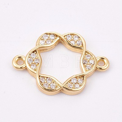 Brass Micro Pave Cubic Zirconia Links ZIRC-E149-13G-1