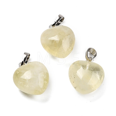 Natural Lemon Quartz Pendants G-J386-H18-P-1