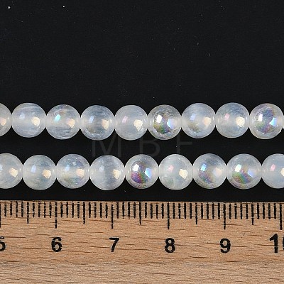 Plating Natural Selenite Beads Strands G-G120-A01-03-1