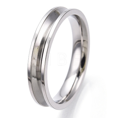 201 Stainless Steel Grooved Finger Ring Settings STAS-WH0039-11D-P-1