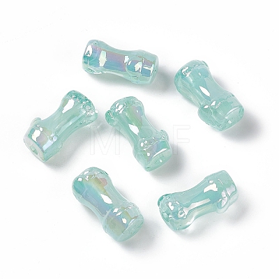 UV Plating Rainbow Iridescent Acrylic Beads PACR-M003-06-1