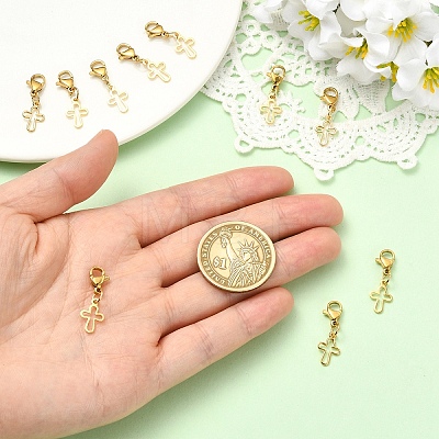 10Pcs Brass Pendant Decorations HJEW-YW00443-1